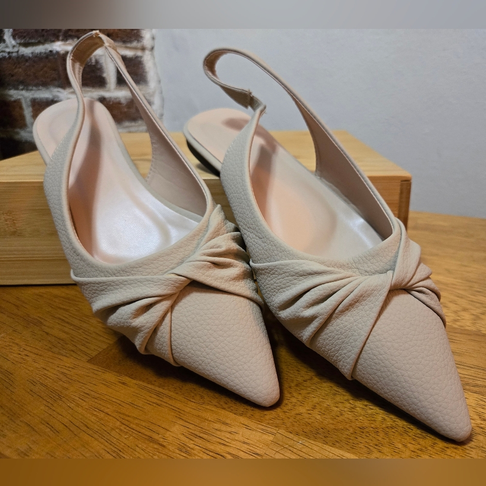 SHEIN Khaki Pointed Toe Slingback Flats size 8.5